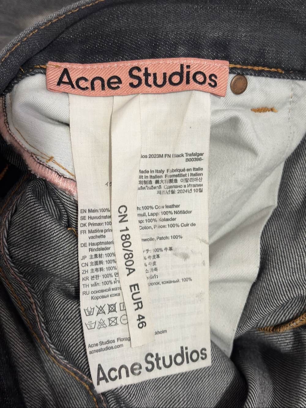 Acne Studios Distressed Wide Leg Jeans in Black Size US 30 / EU 46 - 2 Thumbnail