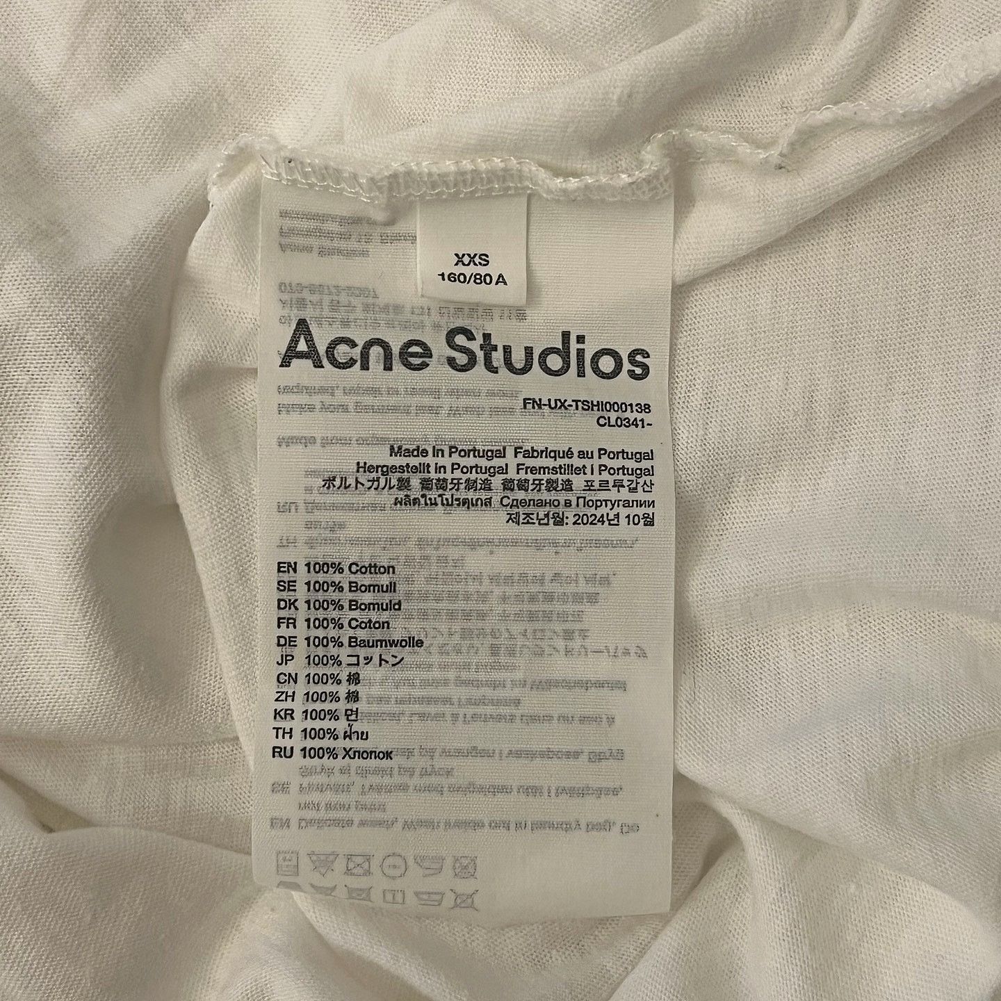 Acne Studios You Would Logo Long Sleeve Tee in White Size US XXS / EU 40 - 4 Thumbnail