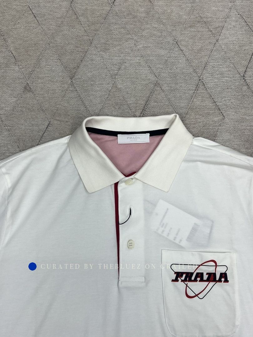 Prada Classic Graphic Polo in White Size US L / EU 52-54 / 3 - 6 Thumbnail
