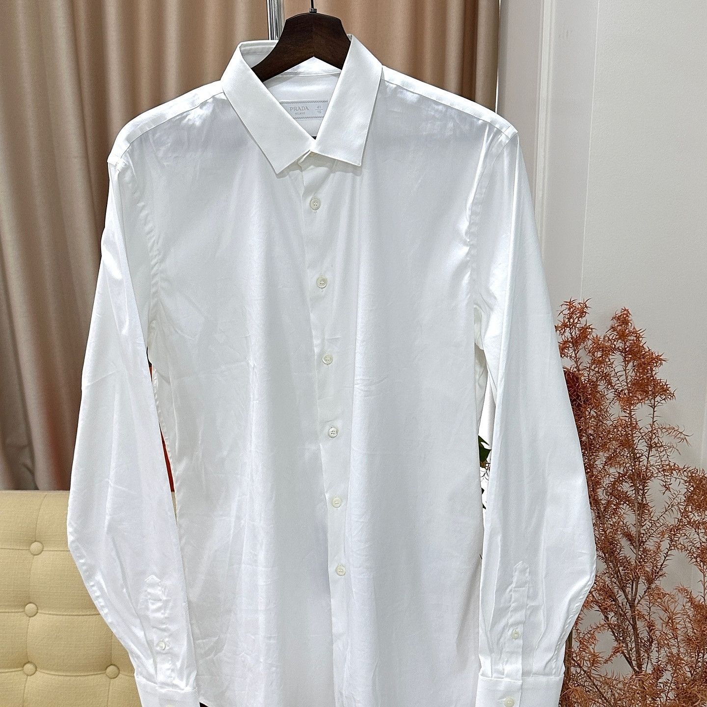 Prada Elegant White Long Sleeve Button Up Shirt Size US L / EU 52-54 / 3 - 6 Thumbnail
