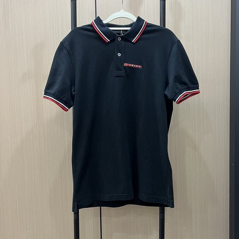 Prada Stylish Black Polo with Logo Patch Size US M / EU 48-50 / 2 - 6 Thumbnail