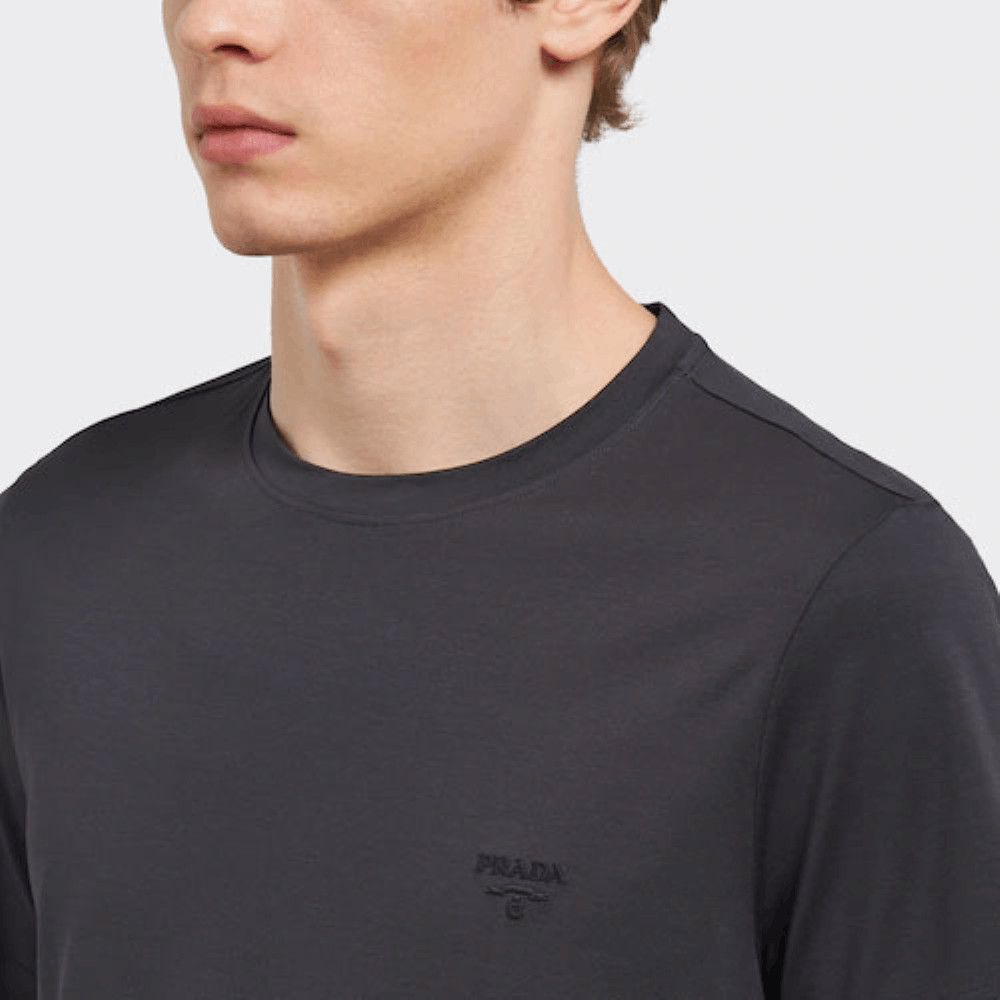 Prada Logo Short Sleeve Tee in Gray Size US M / EU 48-50 / 2 - 2 Thumbnail
