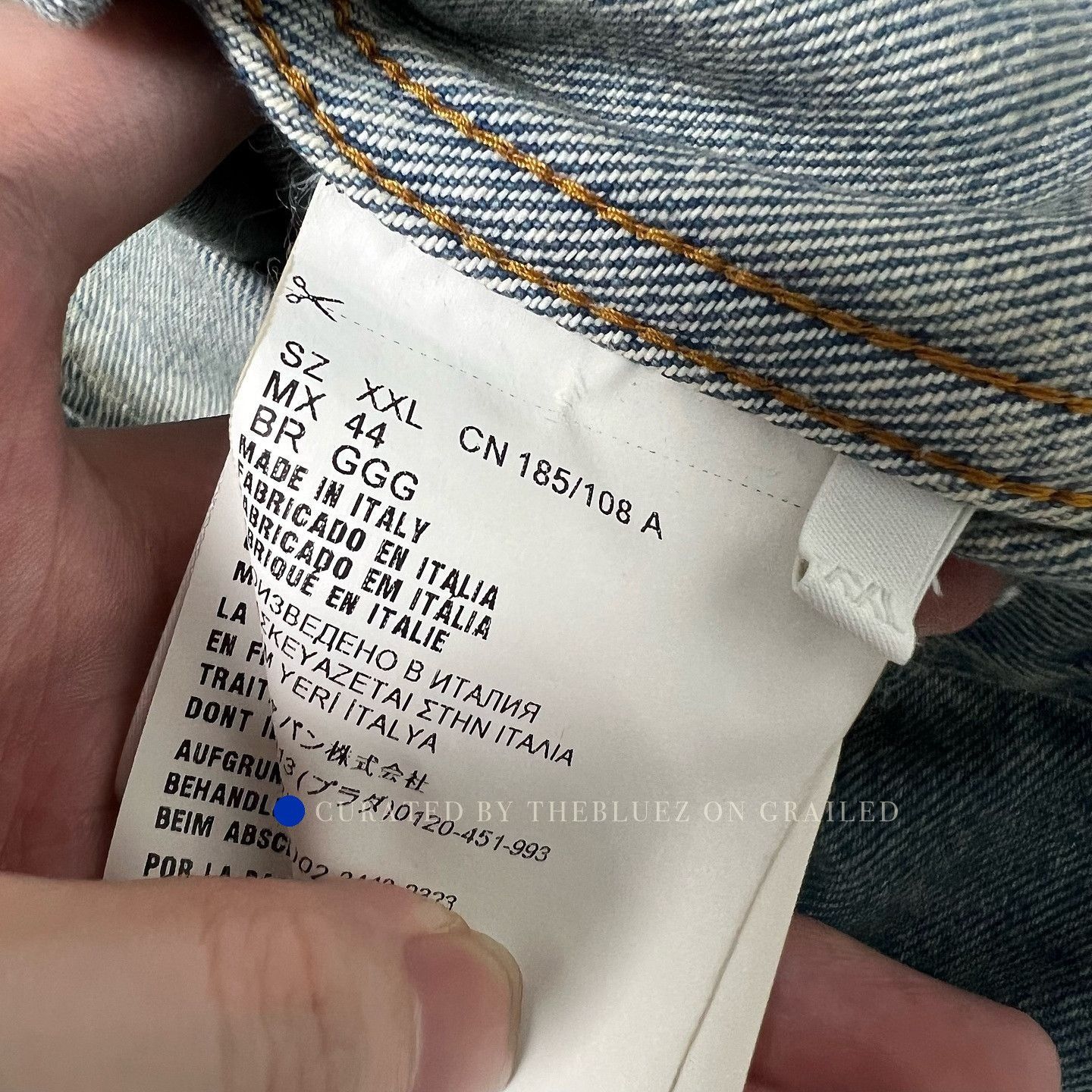 Prada Washed Blue Denim Jacket in XXL Size US XXL / EU 58 / 5 - 4 Thumbnail
