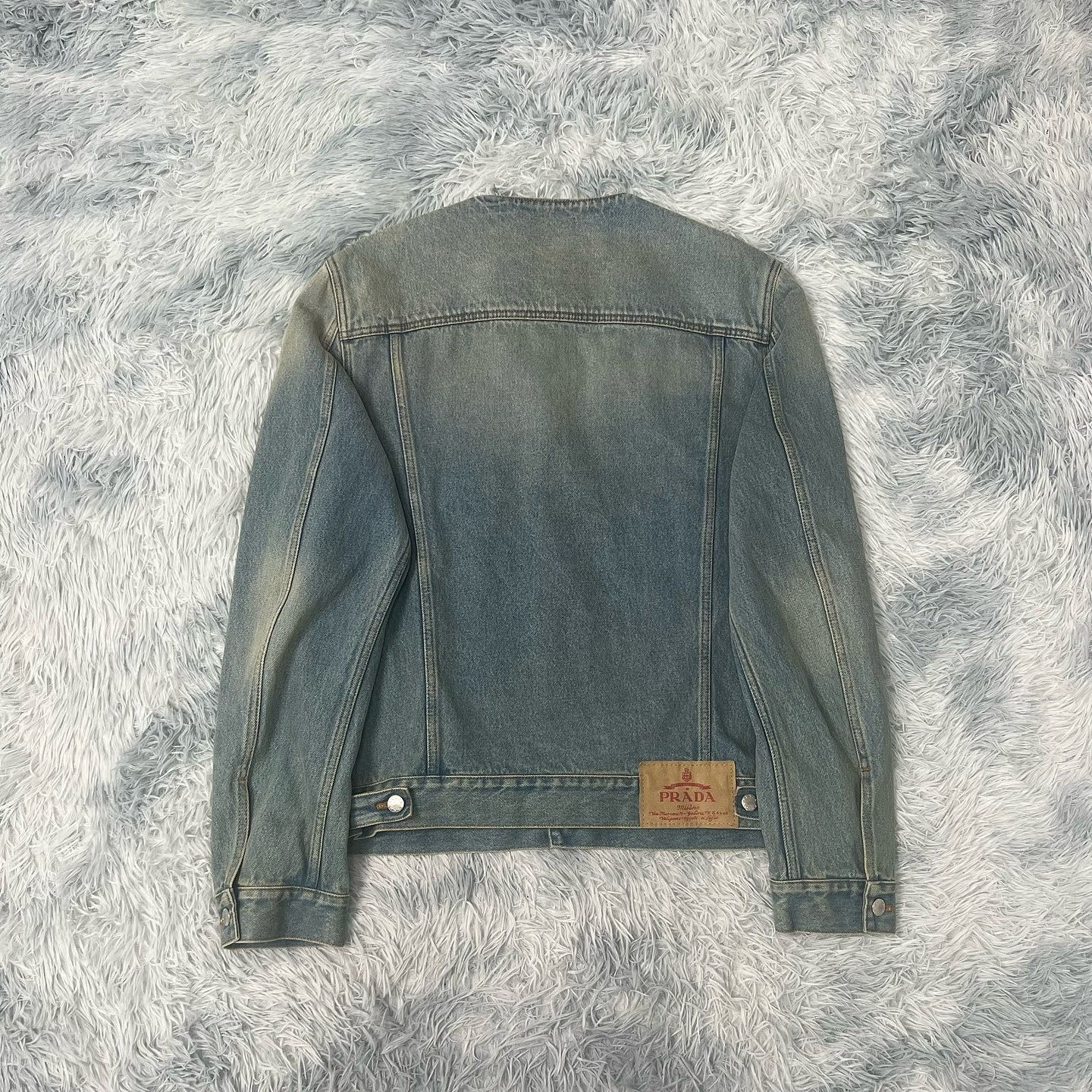 Prada Washed Blue Denim Jacket in XXL Size US XXL / EU 58 / 5 - 2 Thumbnail