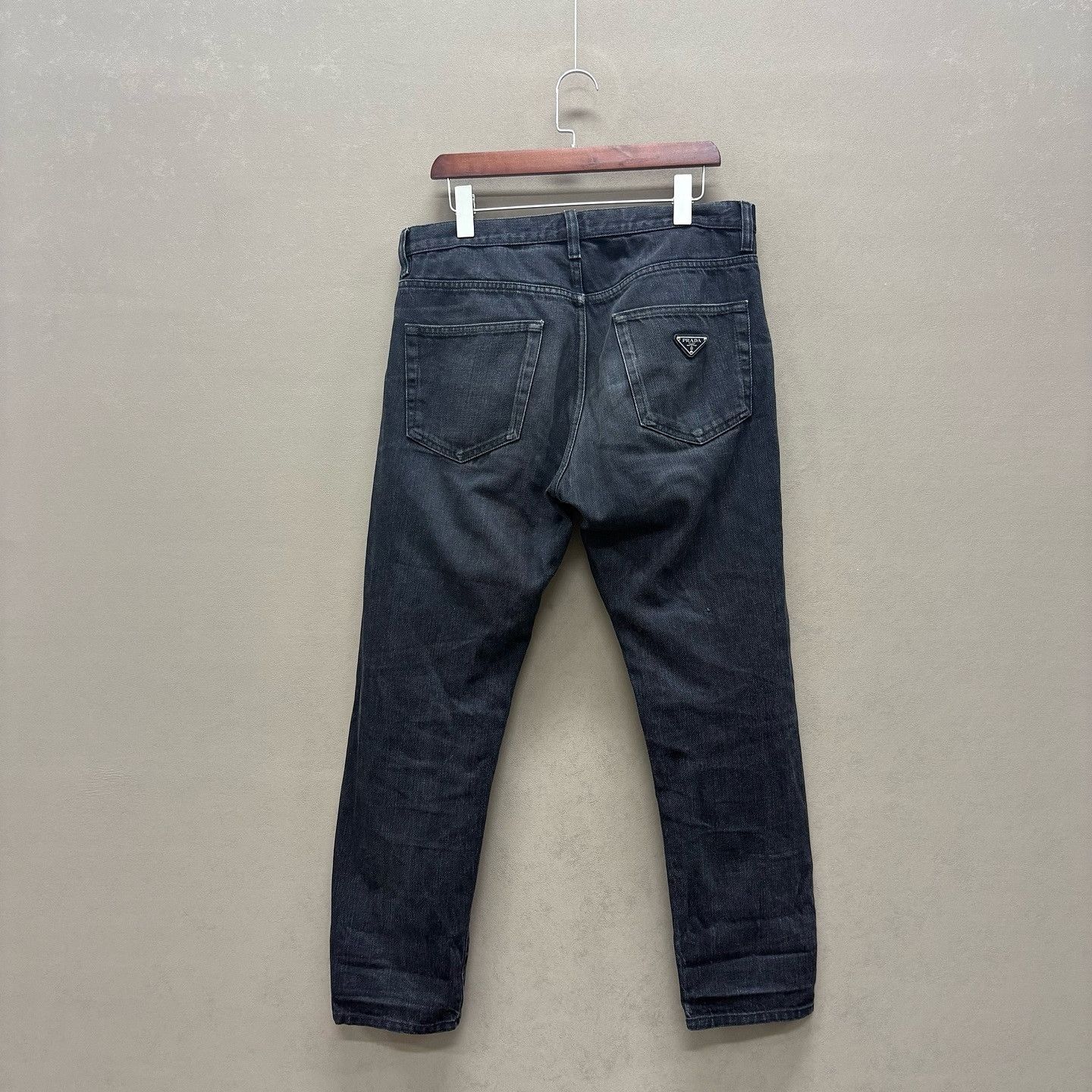 Prada Black Triangle Logo Denim Jeans Size 33 Size US 32 / EU 48 - 2 Thumbnail