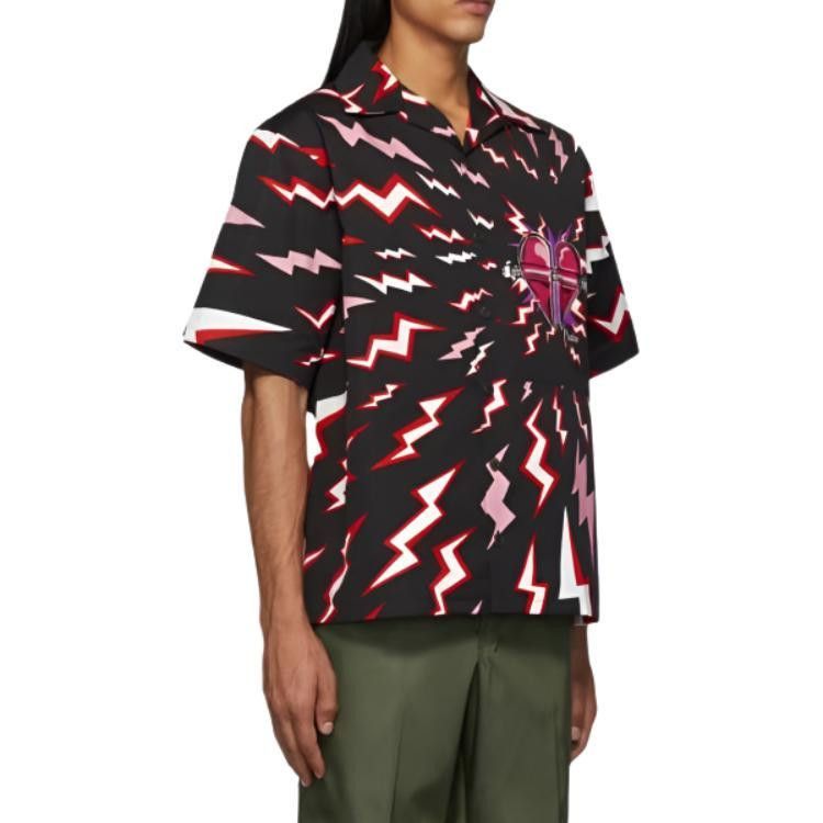 Prada Heart Lightning Print Button-Up Shirt Size US M / EU 48-50 / 2 - 7 Thumbnail
