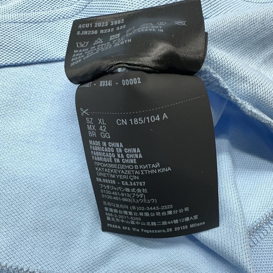 Prada Logo Patch Polo Shirt in Blue Size US XL / EU 56 / 4 - 6 Thumbnail