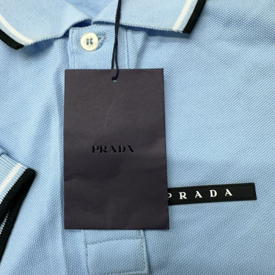 Prada Logo Patch Polo Shirt in Blue Size US XL / EU 56 / 4 - 3 Thumbnail