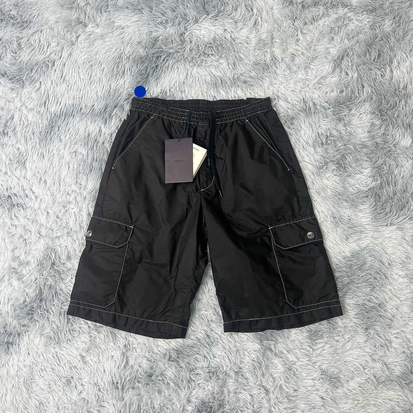 Prada Black Cargo Shorts with Contrast Stitch Size US 30 / EU 46 - 6 Thumbnail