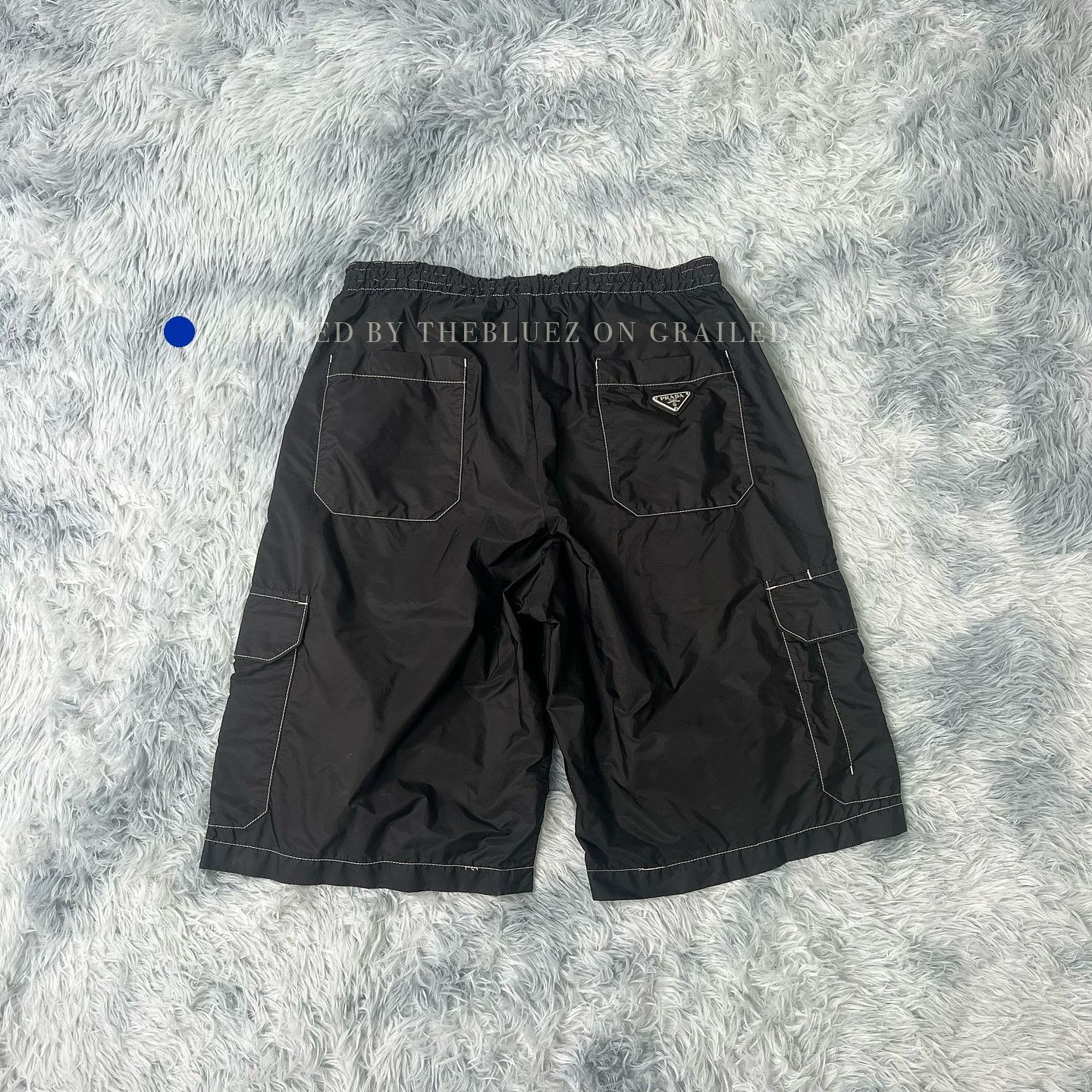 Prada Black Cargo Shorts with Contrast Stitch Size US 30 / EU 46 - 2 Thumbnail