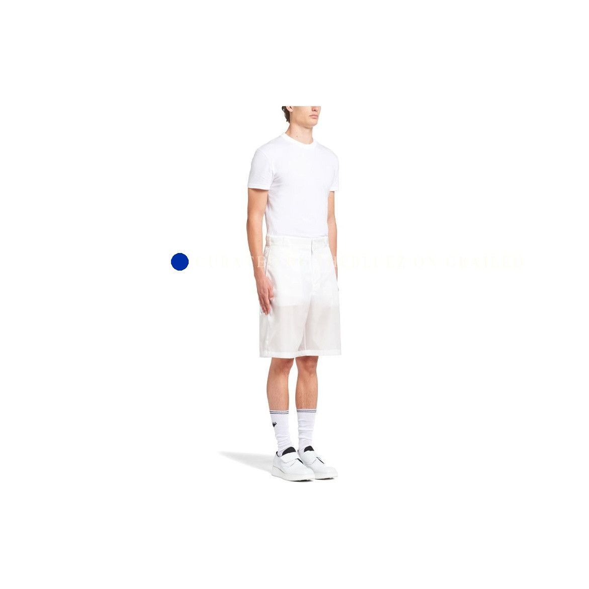 Prada White Re-Nylon Bermuda Shorts, Size 34 Size US 34 / EU 50 - 7 Thumbnail