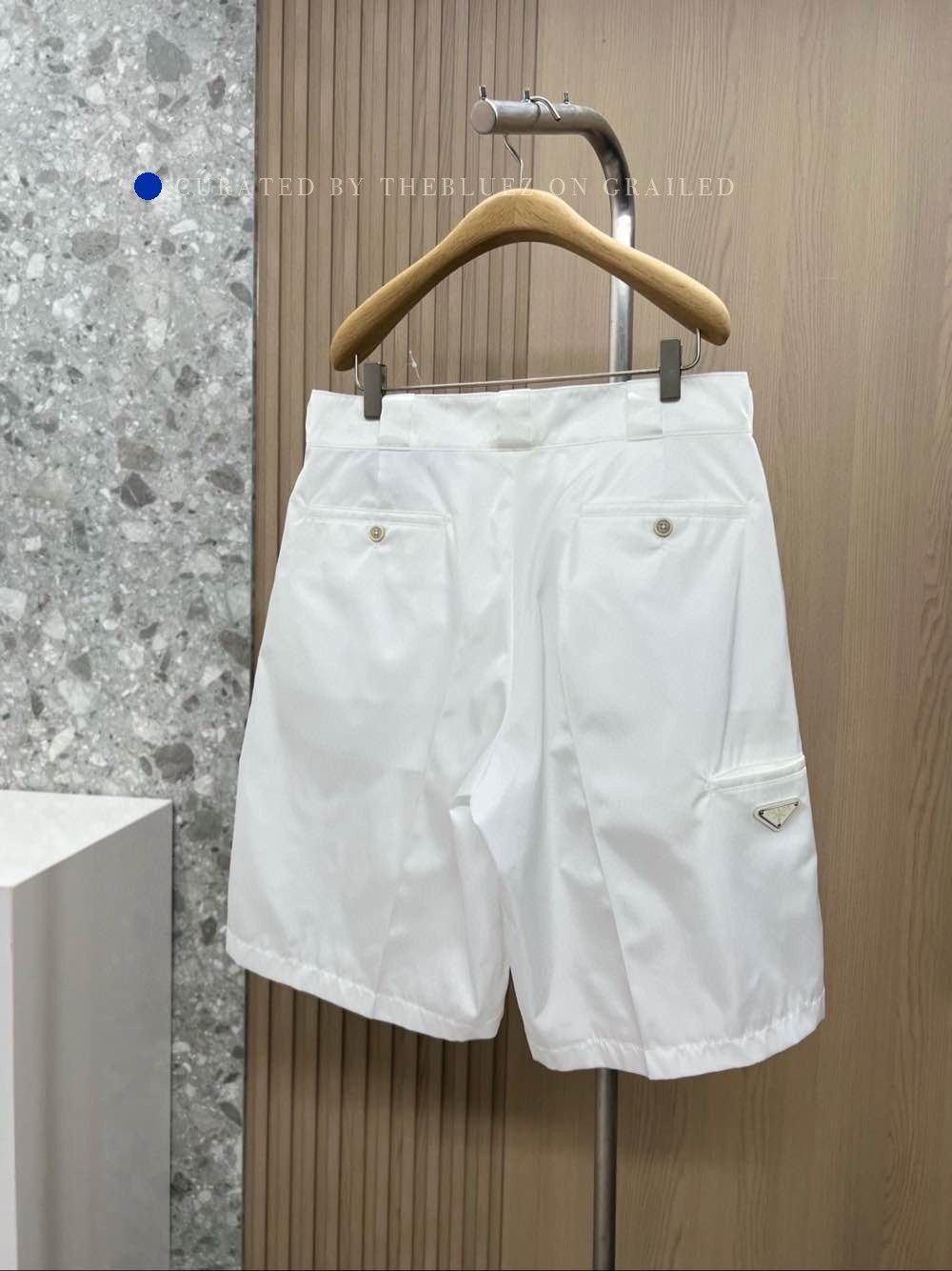 Prada White Re-Nylon Bermuda Shorts, Size 34 Size US 34 / EU 50 - 2 Thumbnail