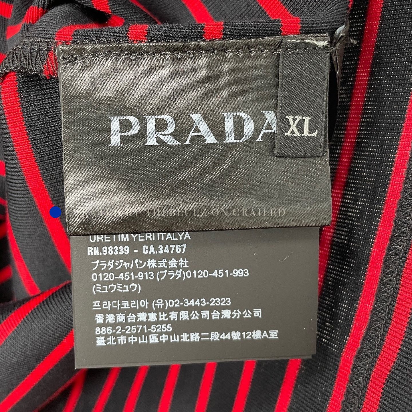 Prada Striped Triangle Logo Tee in Multi Size US XL / EU 56 / 4 - 4 Thumbnail