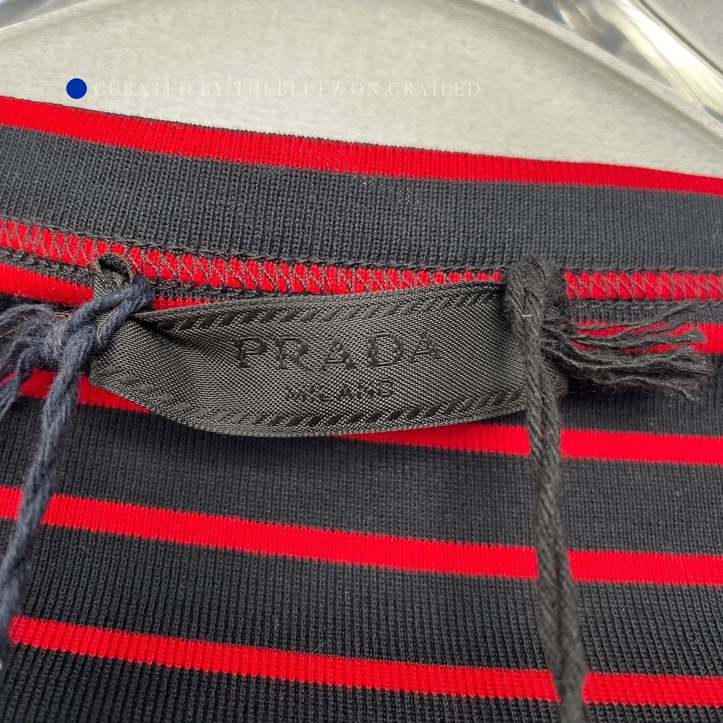 Prada Striped Triangle Logo Tee in Multi Size US XL / EU 56 / 4 - 3 Thumbnail