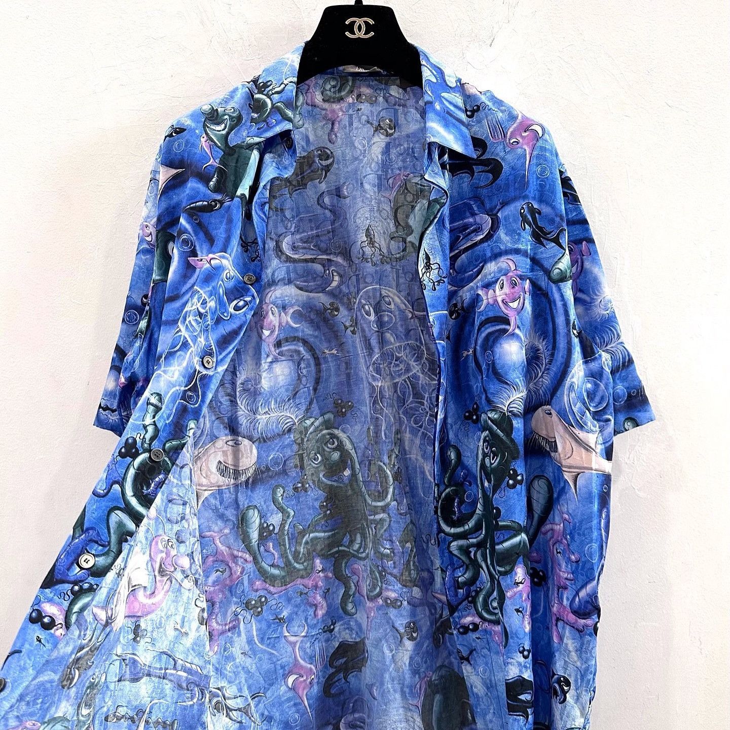 Dior Vibrant Underwater Print Button Up Shirt Size US XXS / EU 40 - 4 Thumbnail