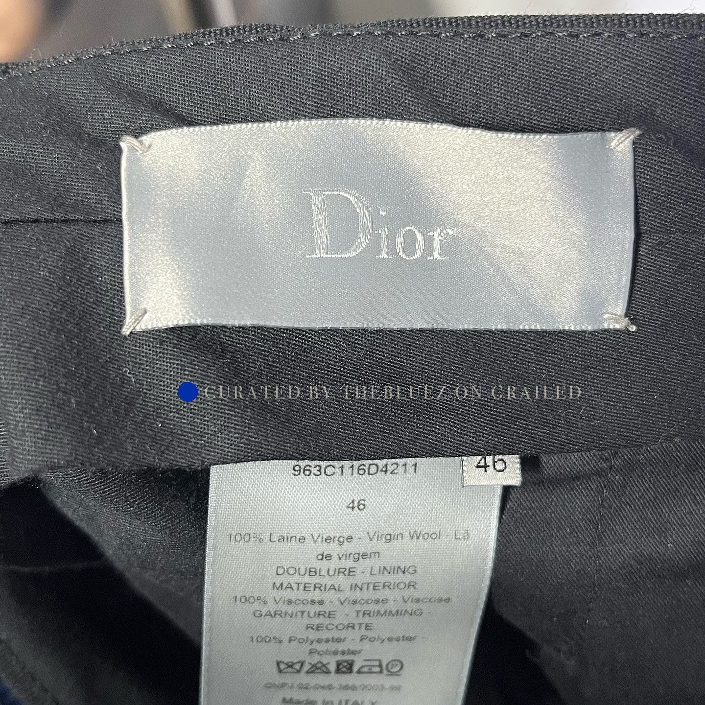 Dior Elegant Wool Trousers in Black Size US 30 / EU 46 - 3 Thumbnail