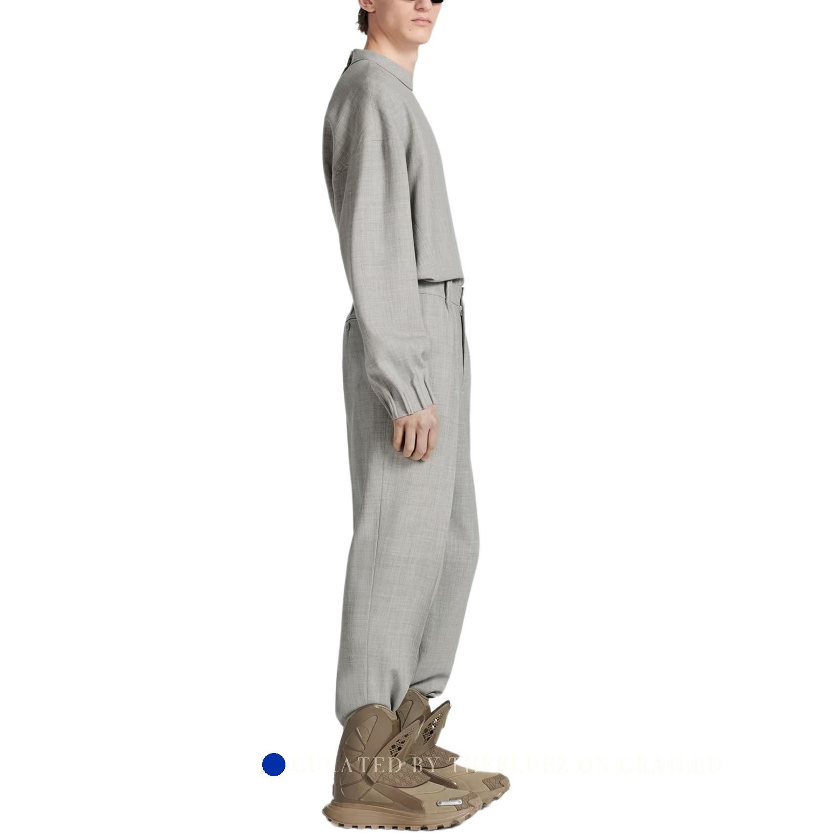 Dior Elegant Gray Pleated Trousers Size US 36 / EU 52 - 8 Thumbnail