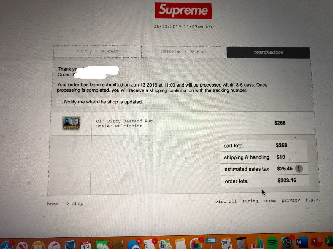 Supreme Supreme Ol' dirty bastard rug | Grailed