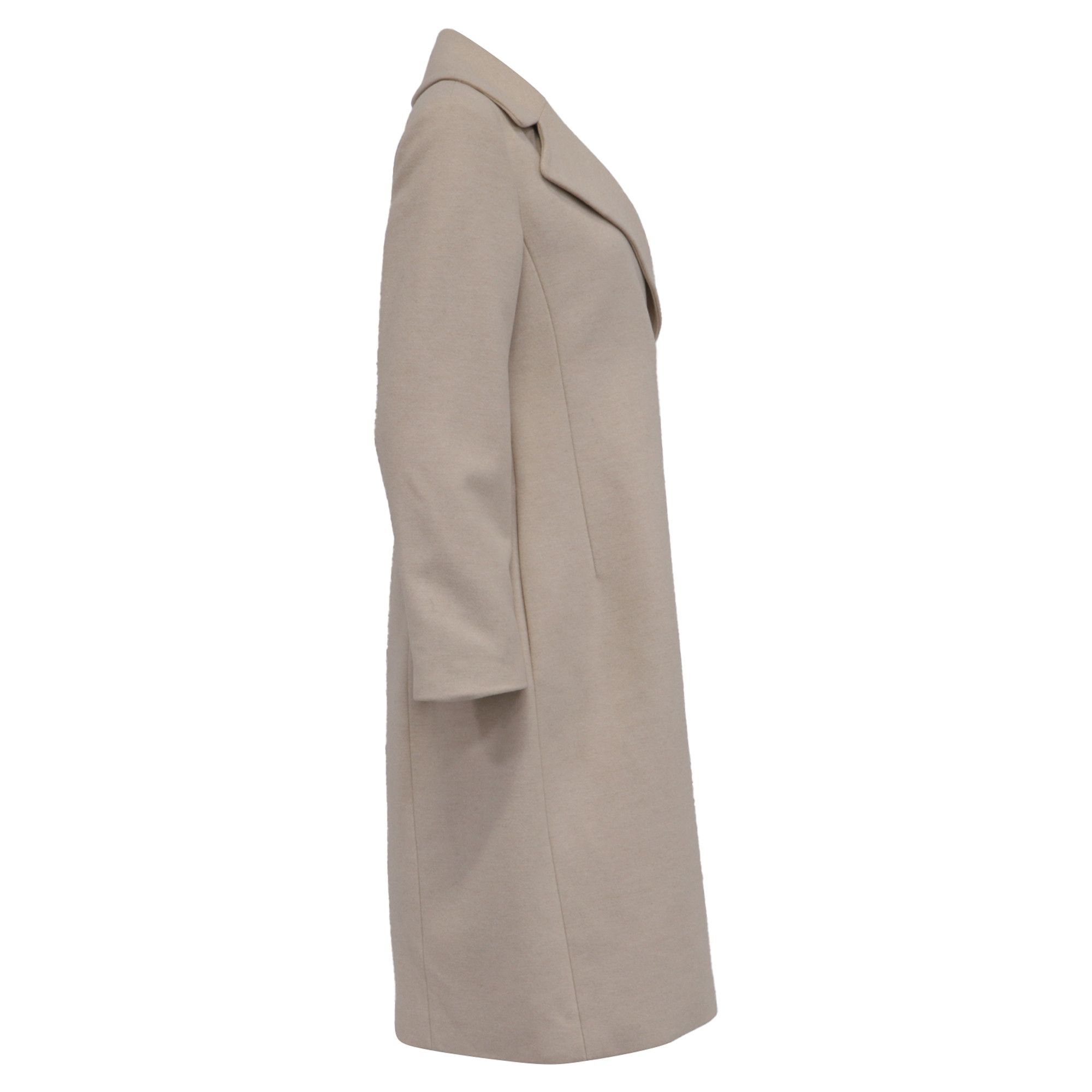 Theory Theory Double-Breasted Coat in Beige Wool Size XXS / US 00 / IT 34 - 3 Thumbnail
