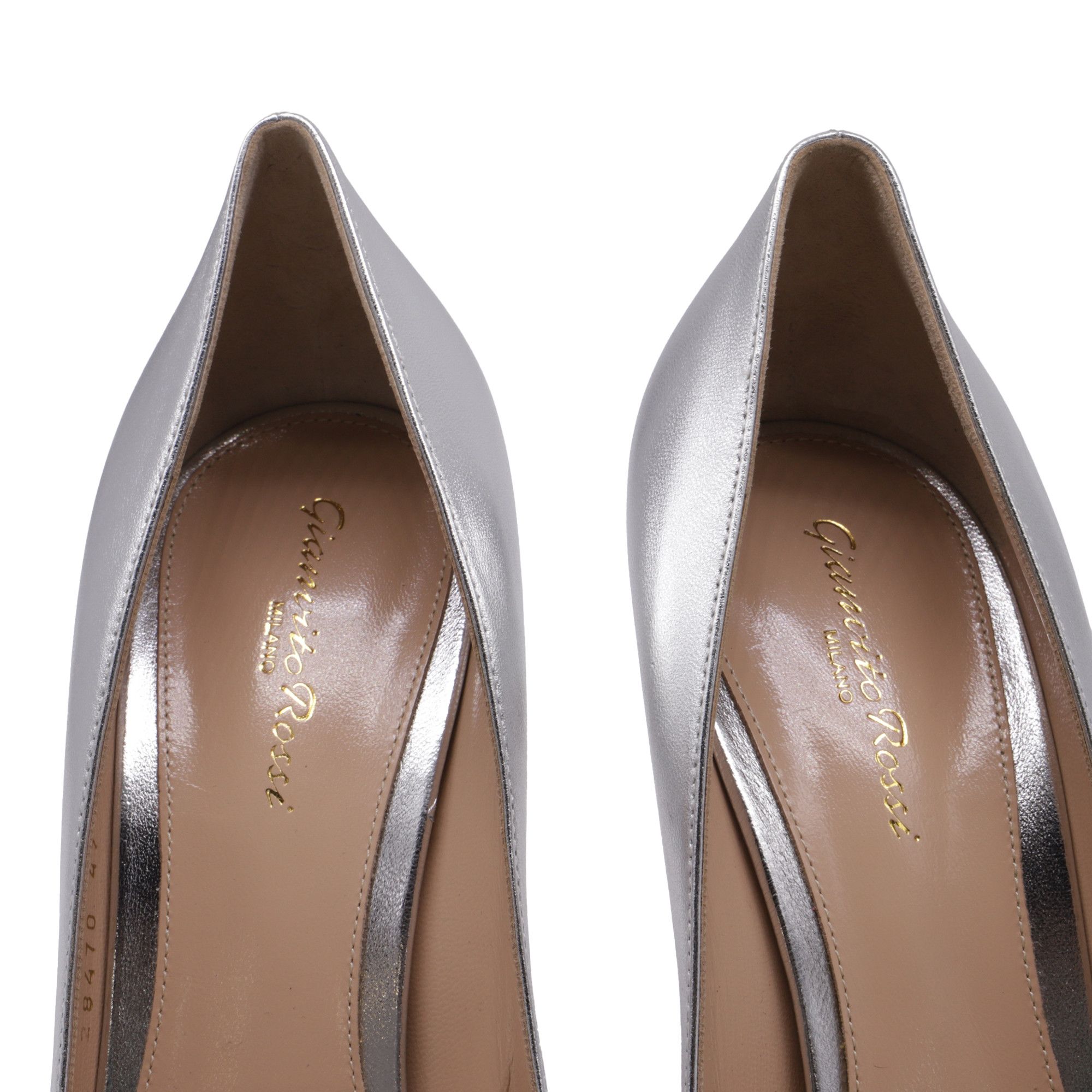 Gianvito Rossi Gianvito Rossi Gianvito Pointed Pumps in Silver Leather Size US 12 / IT 42 - 6 Thumbnail