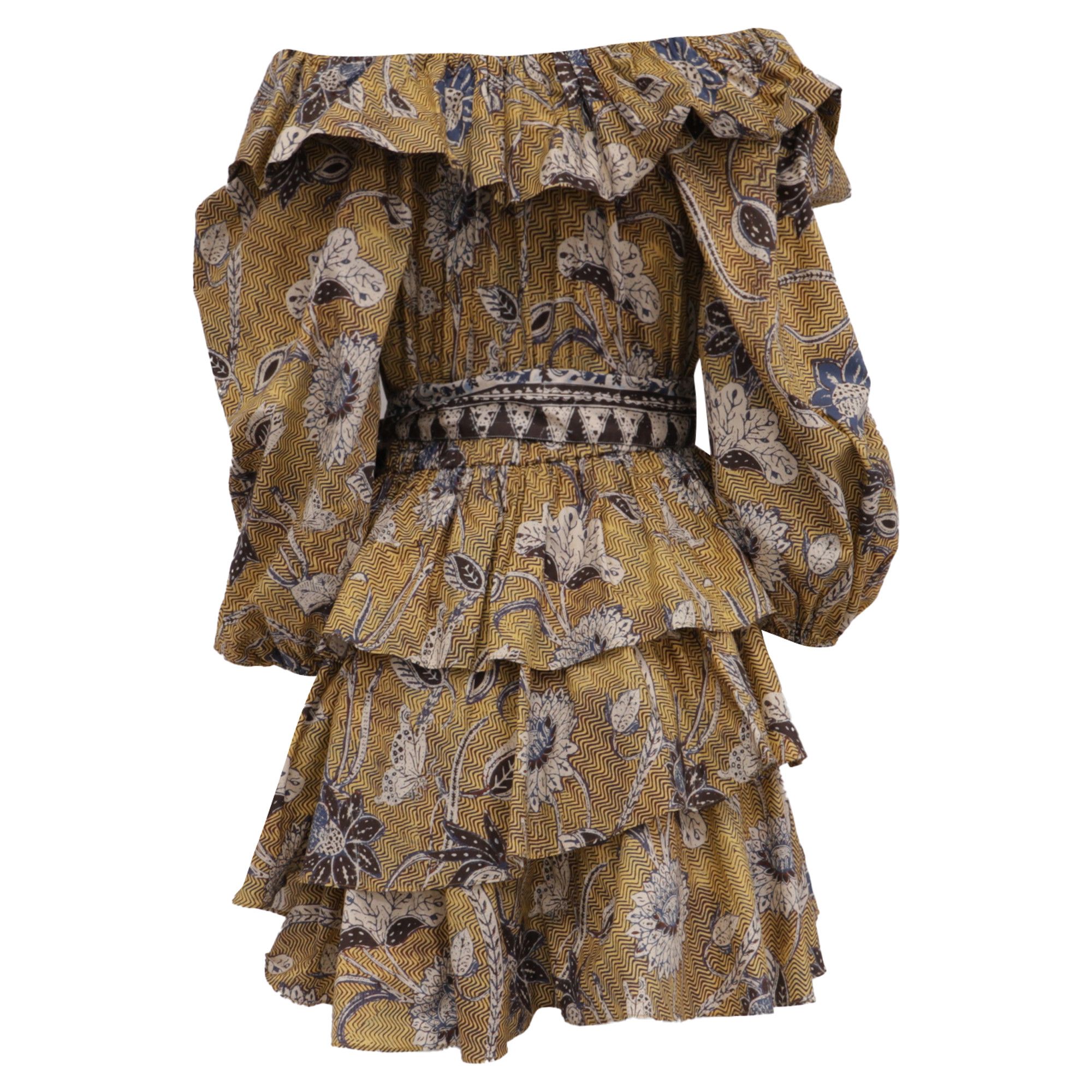Ulla Johnson Ulla Johnson Giselle Ruffled Mini Dress in Multicolor Cotto Size XS / US 0-2 / IT 36-38 - 4 Thumbnail