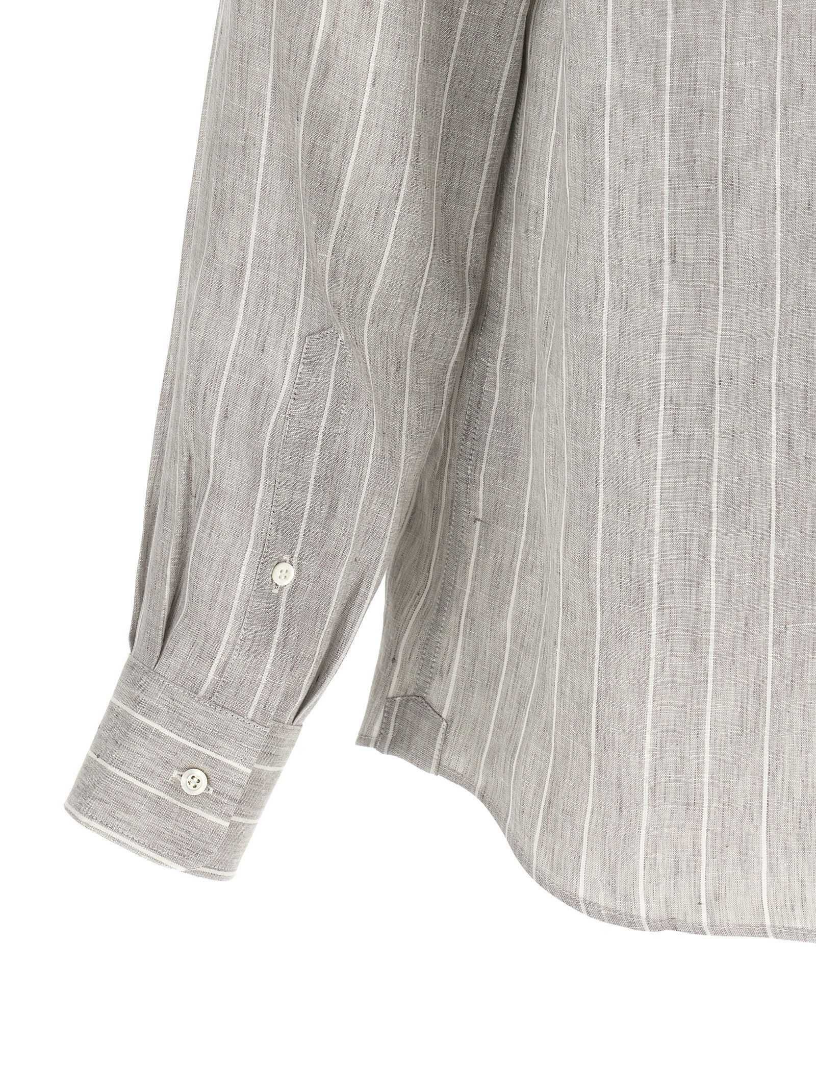 Brunello Cucinelli Pinstripe Shirt Size US S / EU 44-46 / 1 - 4 Thumbnail