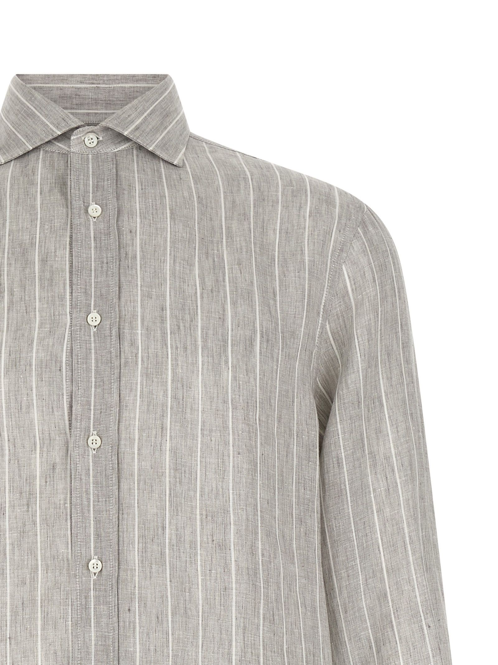 Brunello Cucinelli Pinstripe Shirt Size US S / EU 44-46 / 1 - 3 Thumbnail