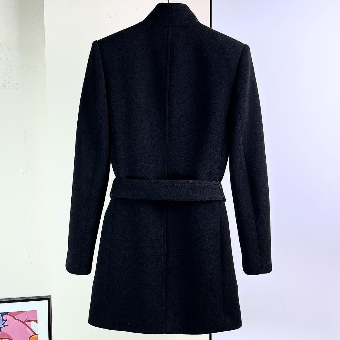 Saint Laurent Paris Saint Laurent Wool Belted Jacket Size 34 Size XS / US 0-2 / IT 36-38 - 2 Thumbnail