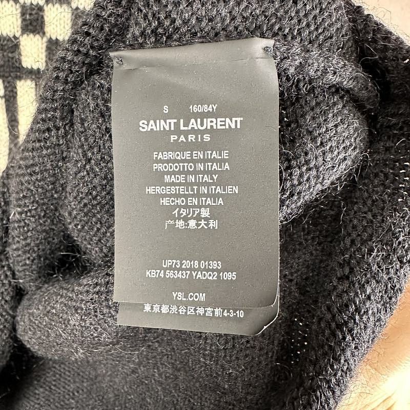 Saint Laurent Paris Saint Laurent T'aime Moi Non Plus Checkered Sweater Size S Size S / US 4 / IT 40 - 4 Thumbnail