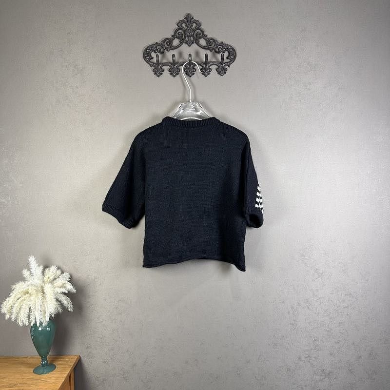 Saint Laurent Paris Saint Laurent T'aime Moi Non Plus Checkered Sweater Size S Size S / US 4 / IT 40 - 2 Thumbnail