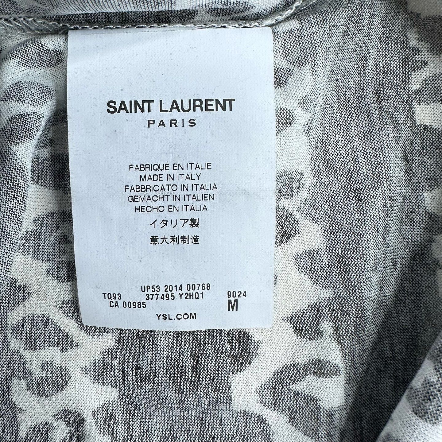 Saint Laurent Paris Saint Laurent Striped Leopard T-Shirt Size M Size US M / EU 48-50 / 2 - 4 Thumbnail