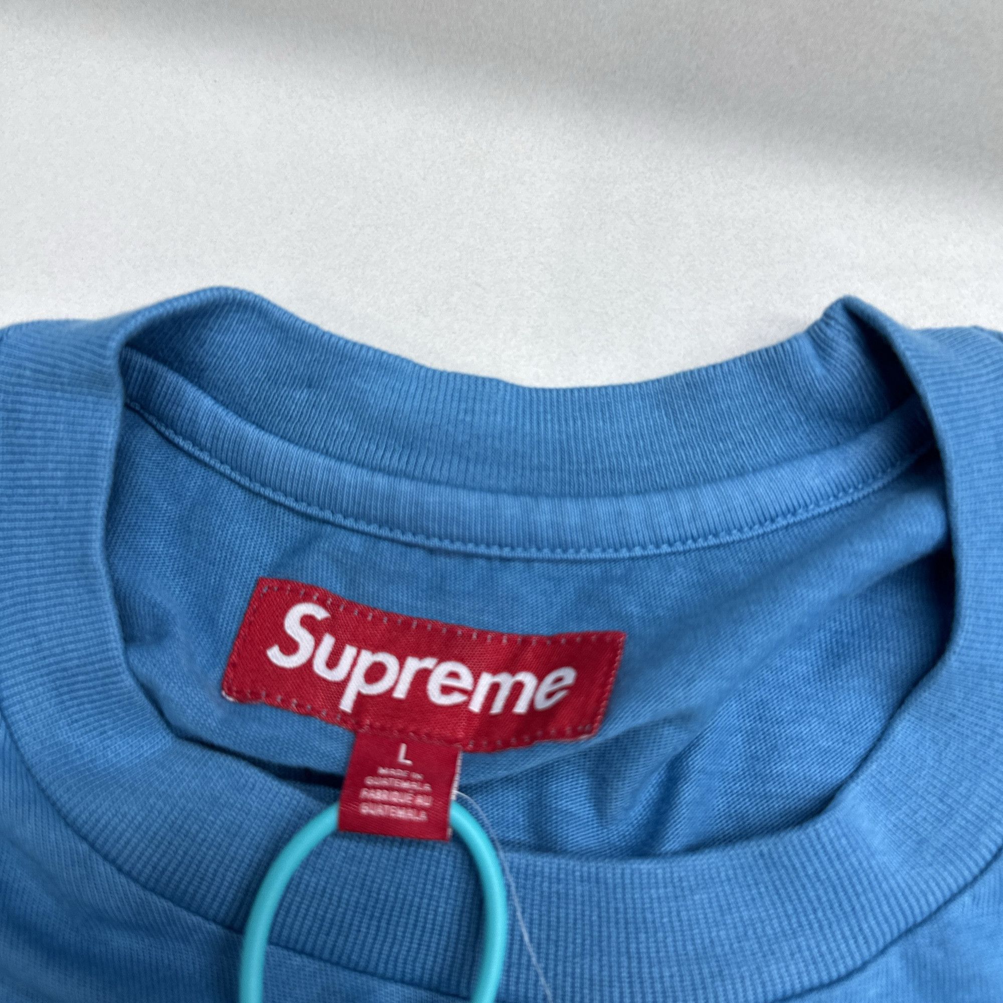 Supreme Supreme Washed Tag S/S Top Blue Size L Size US L / EU 52-54 / 3 - 3 Thumbnail