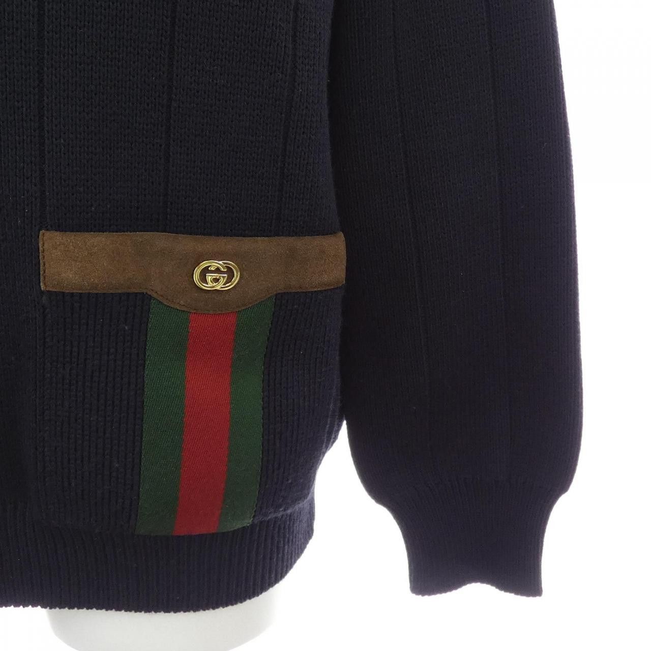 Gucci Gucci Gucci Wool-Blend Knit Cardigan Textile Outerwear 626349XKBFJ DUTY FREE for USA Size ONE SIZE - 6 Thumbnail