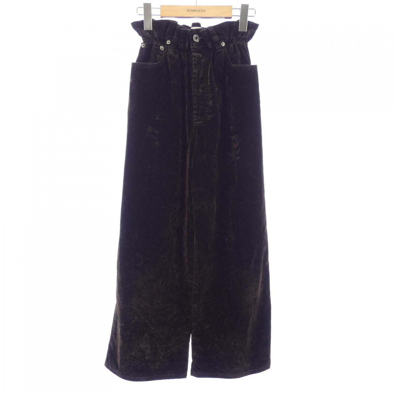 Miu Miu Miu Miu Miu Miu Miu Miu logo washed flocking pants Textile Pants MP1725SOOO157Y DUTY FREE for USA Size ONE SIZE - 2 Thumbnail