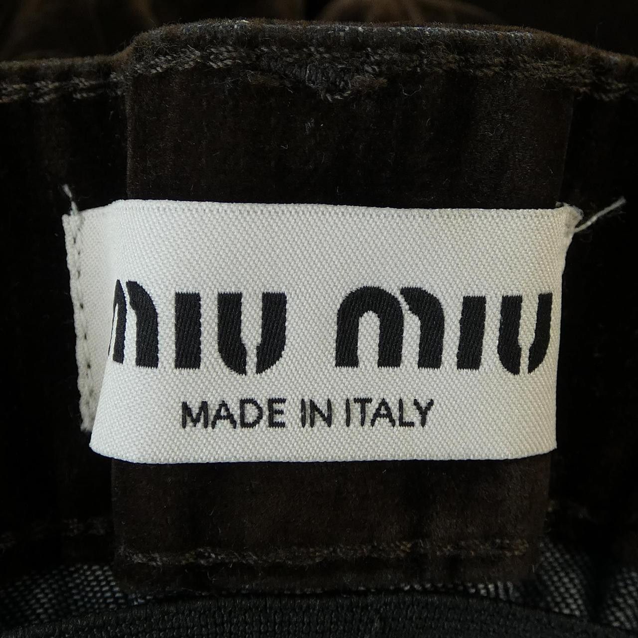 Miu Miu Miu Miu Miu Miu Miu Miu logo washed flocking pants Textile Pants MP1725SOOO157Y DUTY FREE for USA Size ONE SIZE - 4 Thumbnail