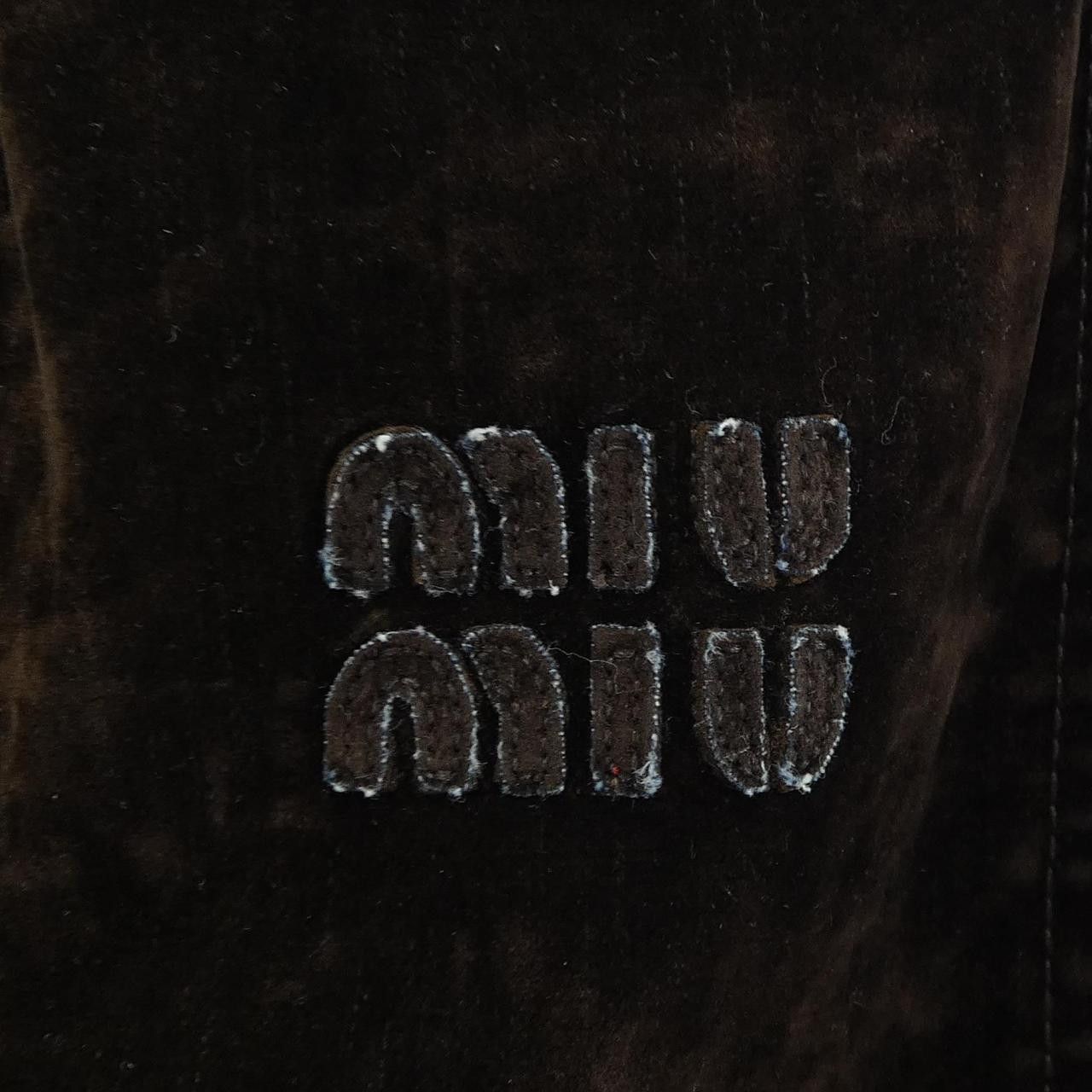 Miu Miu Miu Miu Miu Miu Miu Miu logo washed flocking pants Textile Pants MP1725SOOO157Y DUTY FREE for USA Size ONE SIZE - 6 Thumbnail