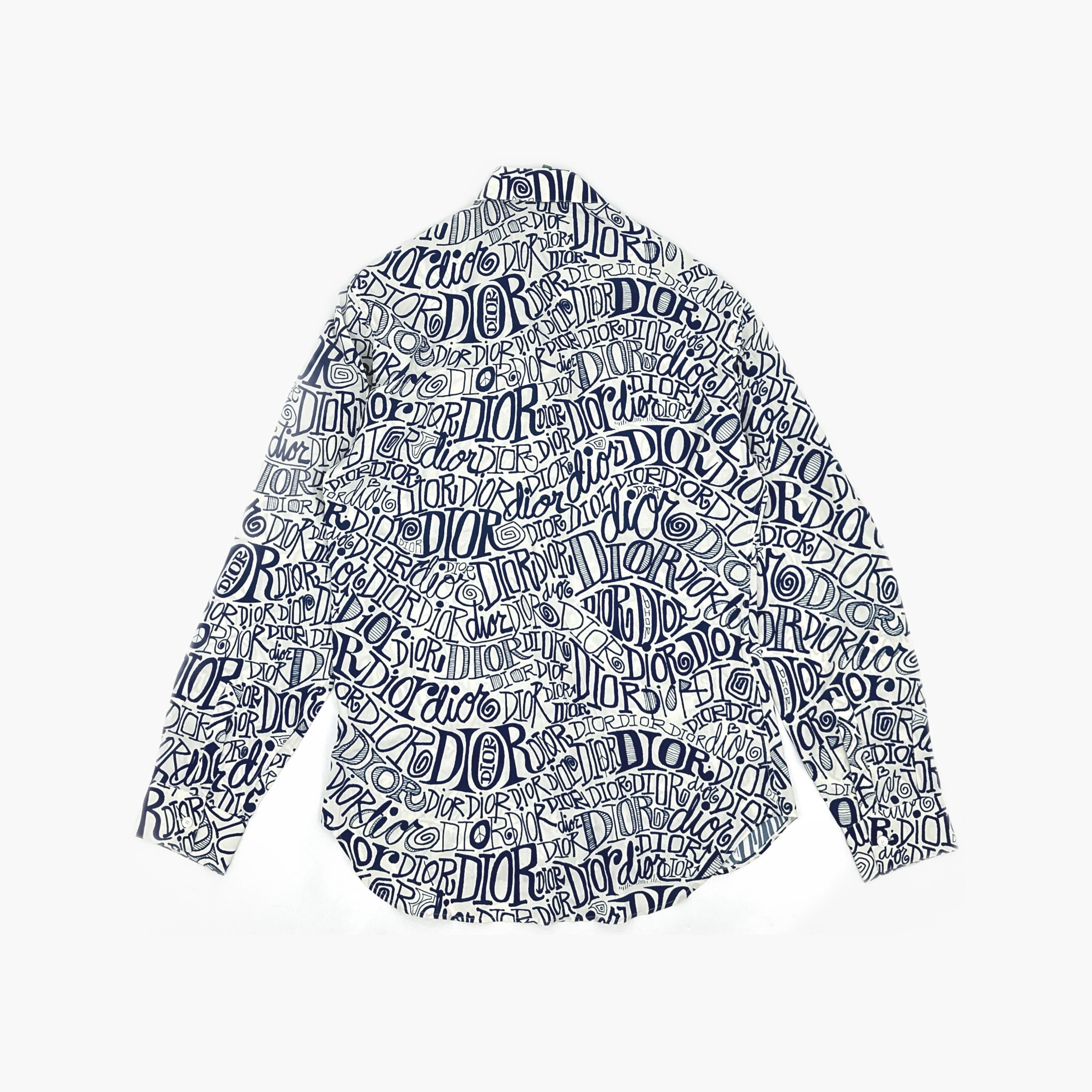 Dior Logo Print Button-Up Shirt in Blue Size US M / EU 48-50 / 2 - 2 Thumbnail