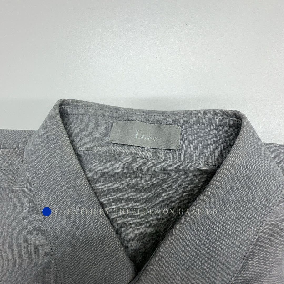 Dior Gray Bee Embroidery Button-Up Shirt Size US M / EU 48-50 / 2 - 3 Thumbnail