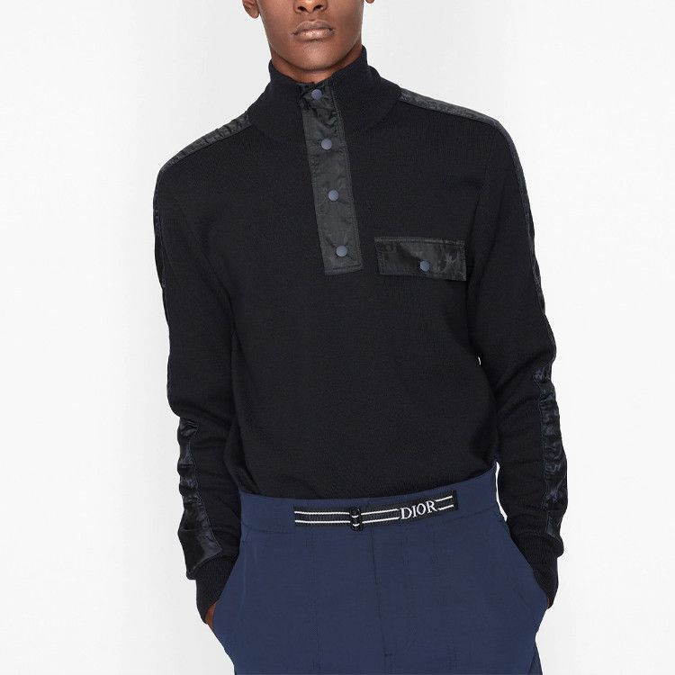 Dior Mock Neck Sweater in Blue - Size XL Size US XL / EU 56 / 4 - 9 Thumbnail