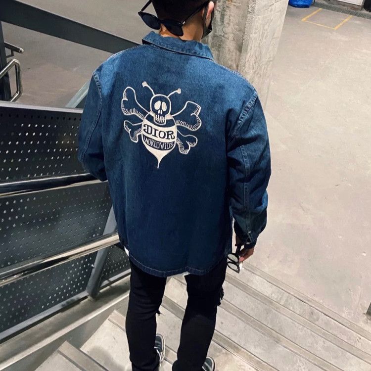 Dior Unique Denim Jacket Featuring Bee Design Size US S / EU 44-46 / 1 - 5 Thumbnail