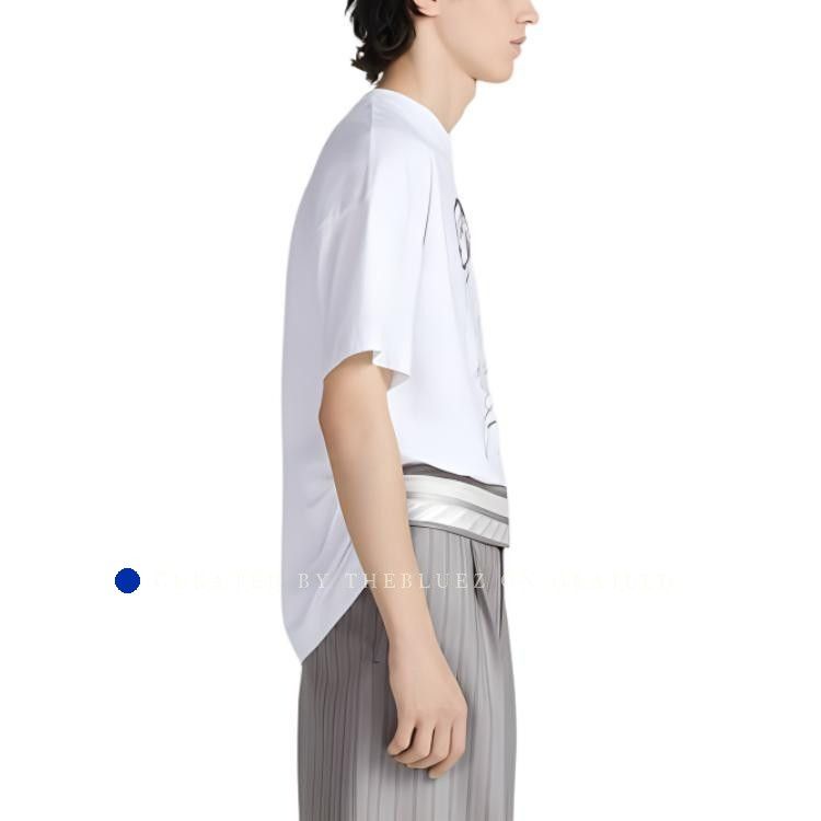 Dior White Graphic Dog Sketch T-Shirt Size US L / EU 52-54 / 3 - 10 Thumbnail