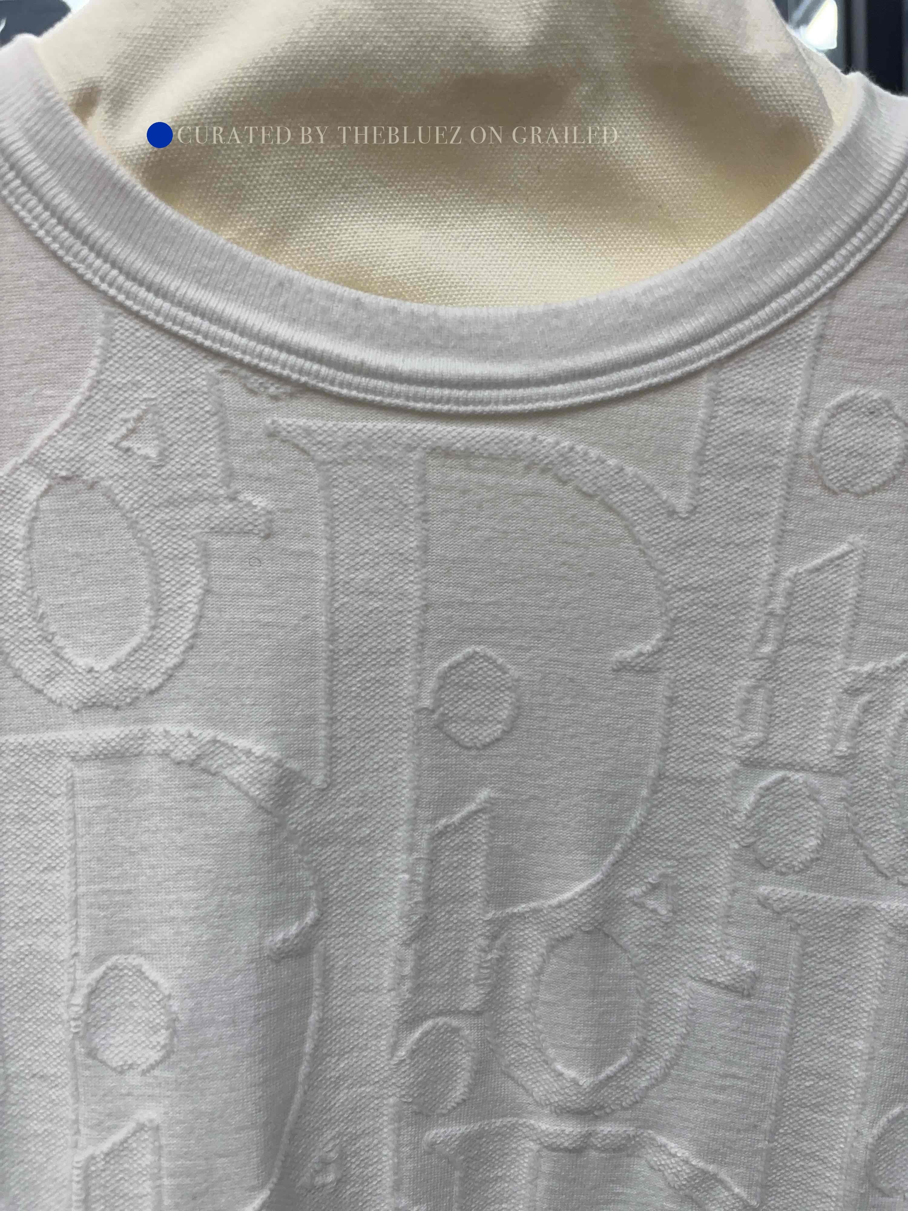 Dior White Oblique Jacquard Short Sleeve Tee Size US M / EU 48-50 / 2 - 6 Thumbnail