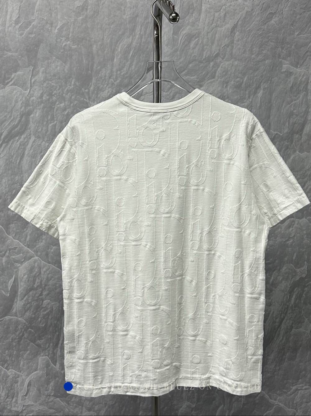 Dior White Oblique Jacquard Short Sleeve Tee Size US M / EU 48-50 / 2 - 2 Thumbnail