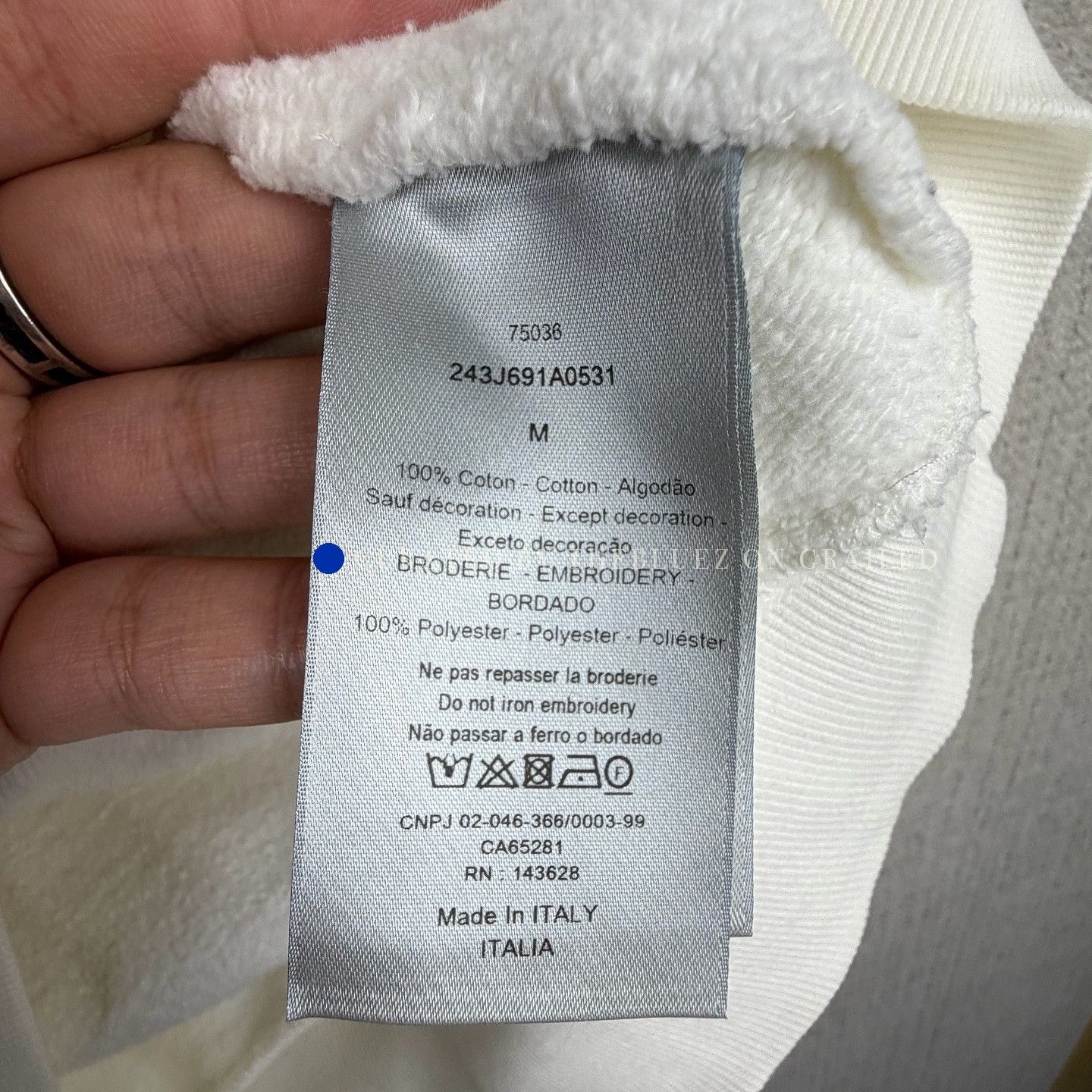 Dior Logo Patch Hoodie in White Size US M / EU 48-50 / 2 - 4 Thumbnail