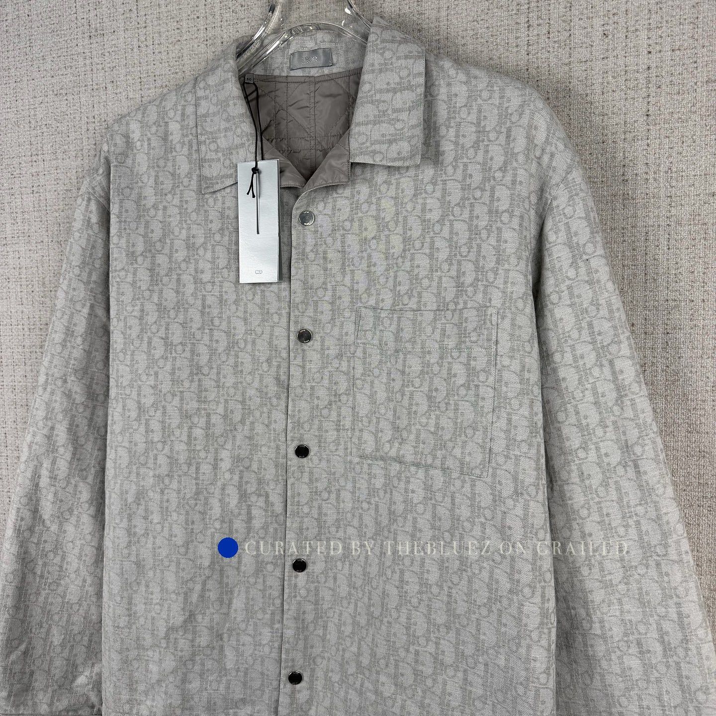 Dior Gray Oblique Pattern Shirt Jacket Size US M / EU 48-50 / 2 - 6 Thumbnail