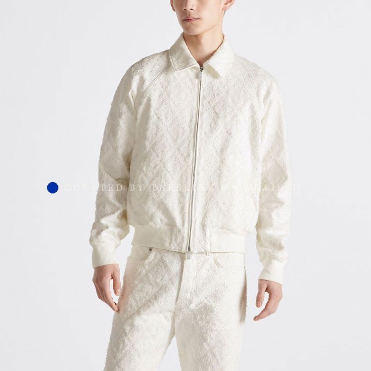 Dior Diamond Motif Bomber Jacket in White Size US S / EU 44-46 / 1 - 5 Thumbnail