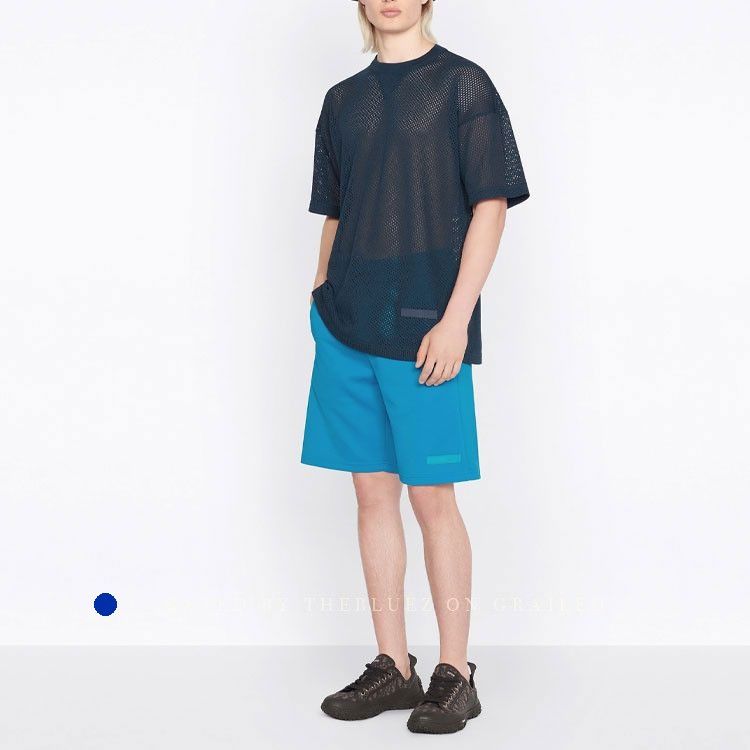 Dior Stylish Mesh Short Sleeve Tee in Blue Size US M / EU 48-50 / 2 - 6 Thumbnail
