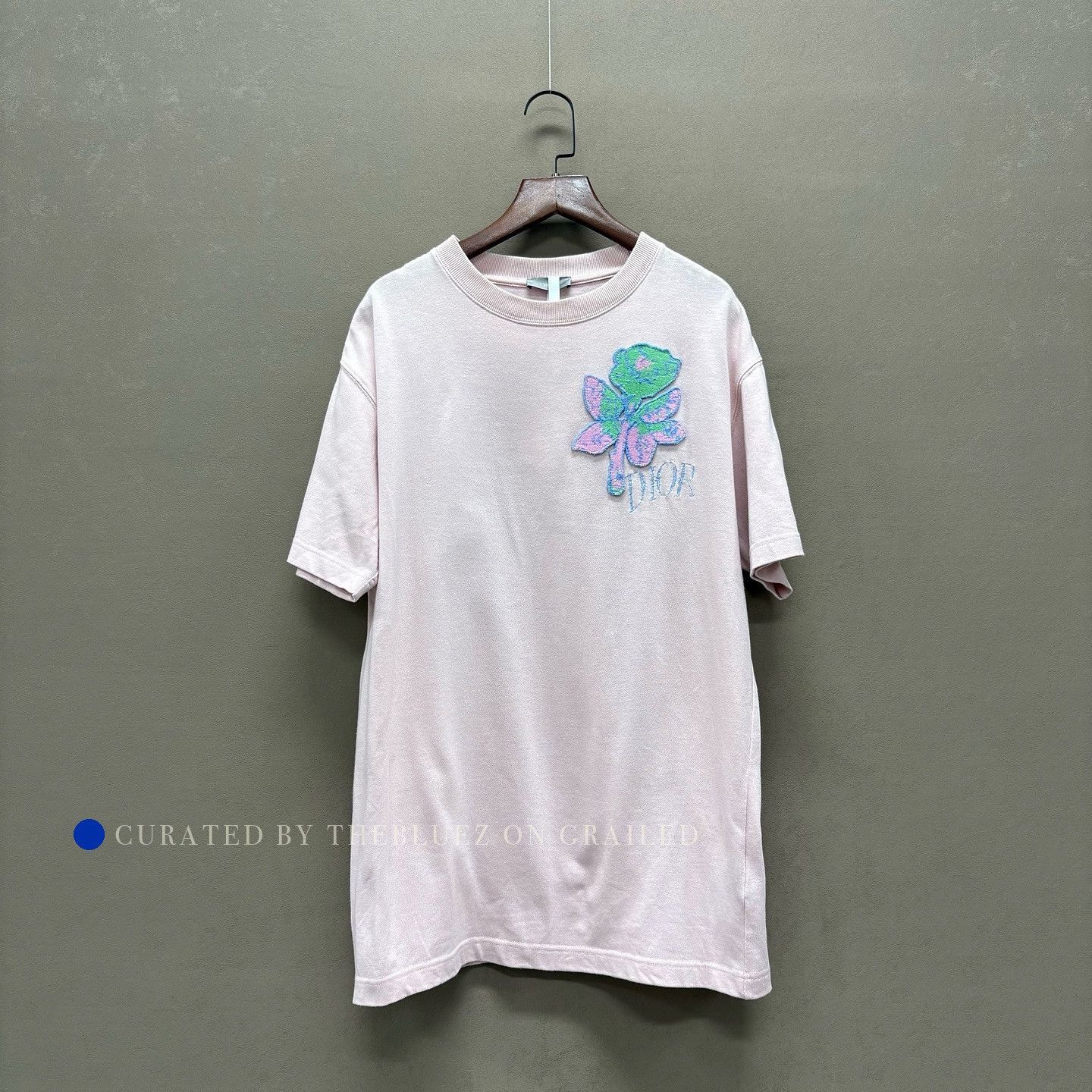 Dior Pink Rose Embroidery Cotton T-Shirt Size US XS / EU 42 / 0 - 4 Thumbnail