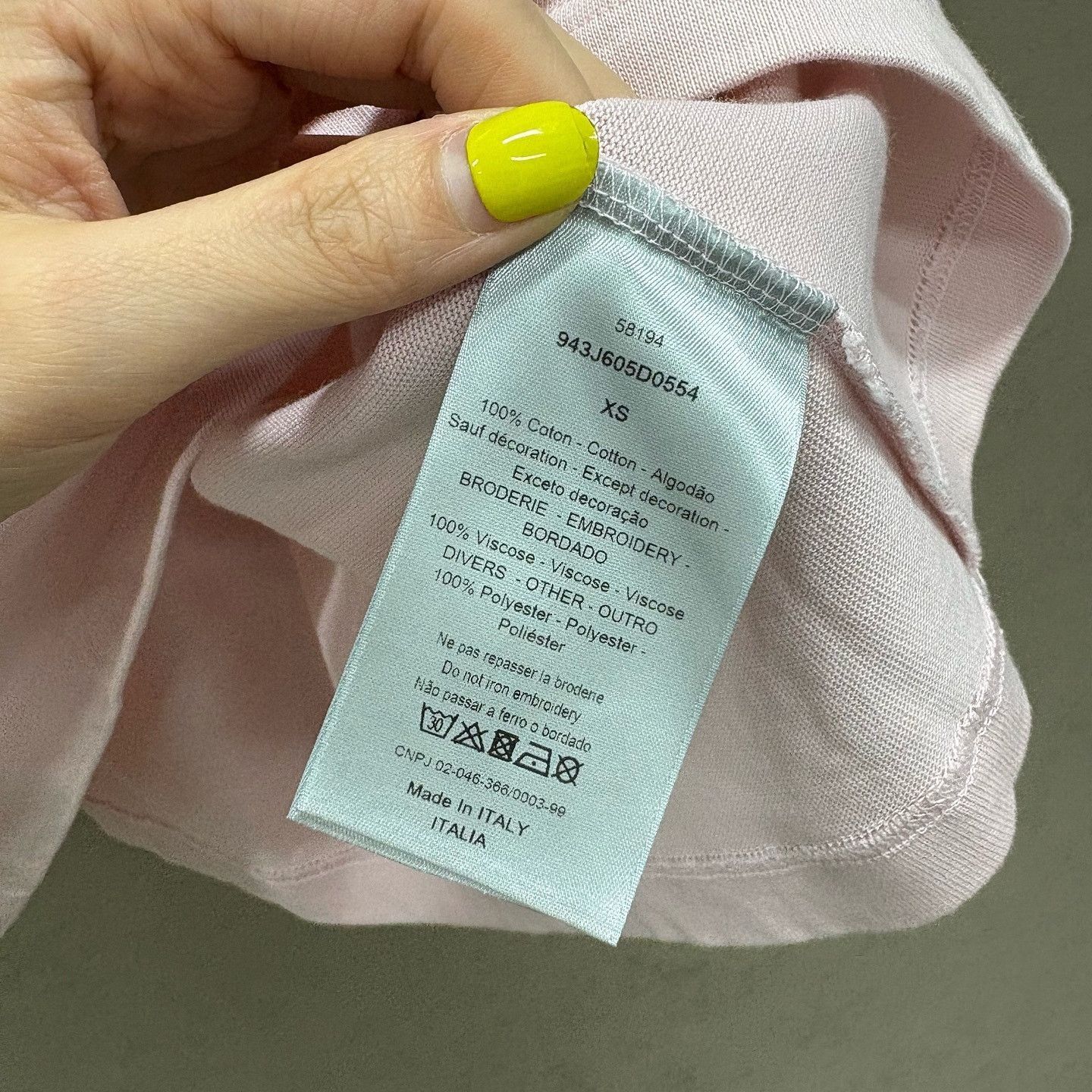 Dior Pink Rose Embroidery Cotton T-Shirt Size US XS / EU 42 / 0 - 2 Thumbnail