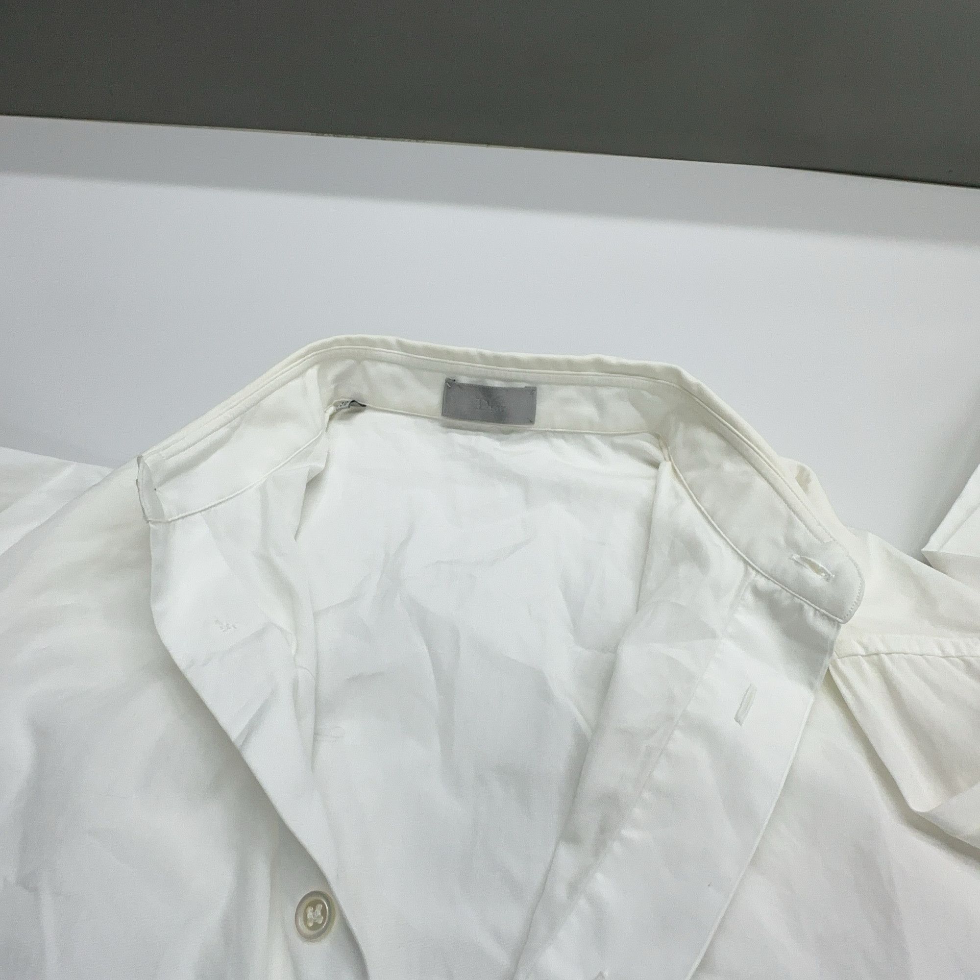 Dior Elegant White Embroidered Collar Shirt Size US M / EU 48-50 / 2 - 5 Thumbnail